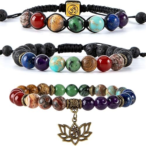 Chakra Bead Bracelets for Women With Real Stones