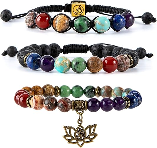 Chakra Bead Bracelets for Women With Real Stones