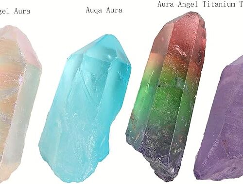 JIC Gem 4 pcsAngel Aura Polished Tumbled Stone For Crystal Reiki Healing And Home Decor 2