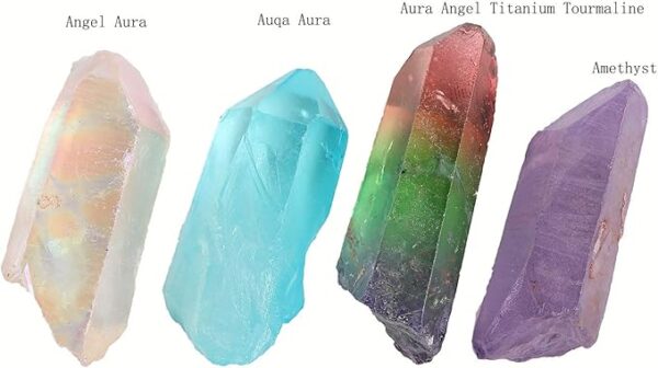 JIC Gem 4 pcsAngel Aura Polished Tumbled Stone For Crystal Reiki Healing And Home Decor 2