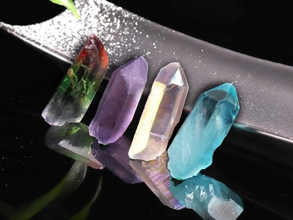 JIC Gem 4 pcsAngel Aura Polished Tumbled Stone For Crystal Reiki Healing And Home Decor 3