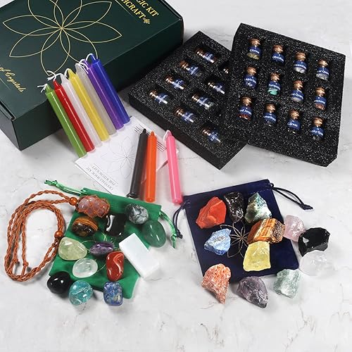 Raw Chakra Stones Tumbled Chakra Stones 58 Kits with Magic Candles 4