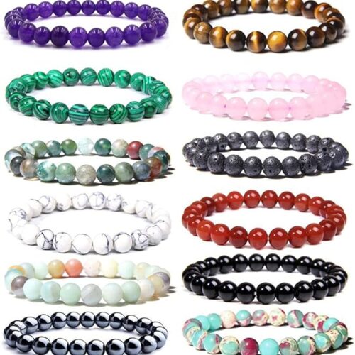 Crystal Reiki Healing Elastic Stretch Bracelet For Women men Gifts