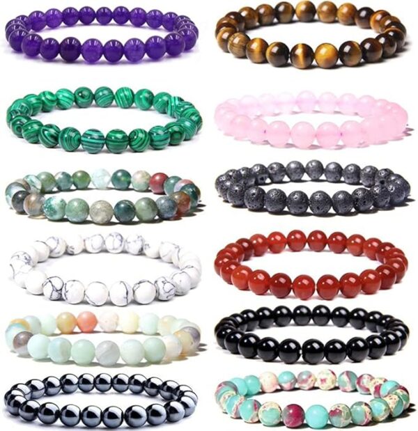 Crystal Reiki Healing Elastic Stretch Bracelet For Women men Gifts